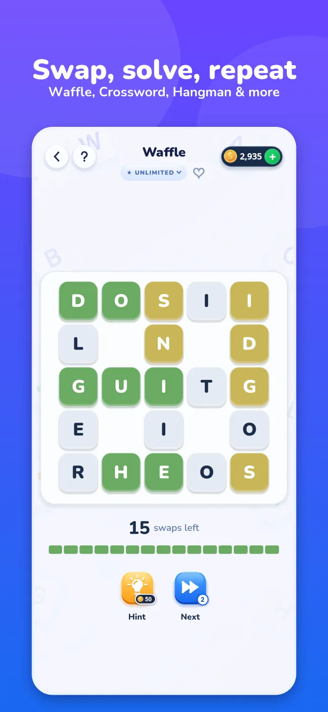 Waffle swap puzzle